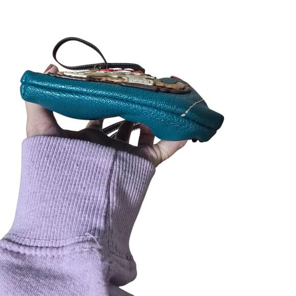 CHALA GOLDEN RETRIEVER DOG CELL PHONE CROSSBODY PURSE TURQUOISE BLUE - Picture 6 of 10